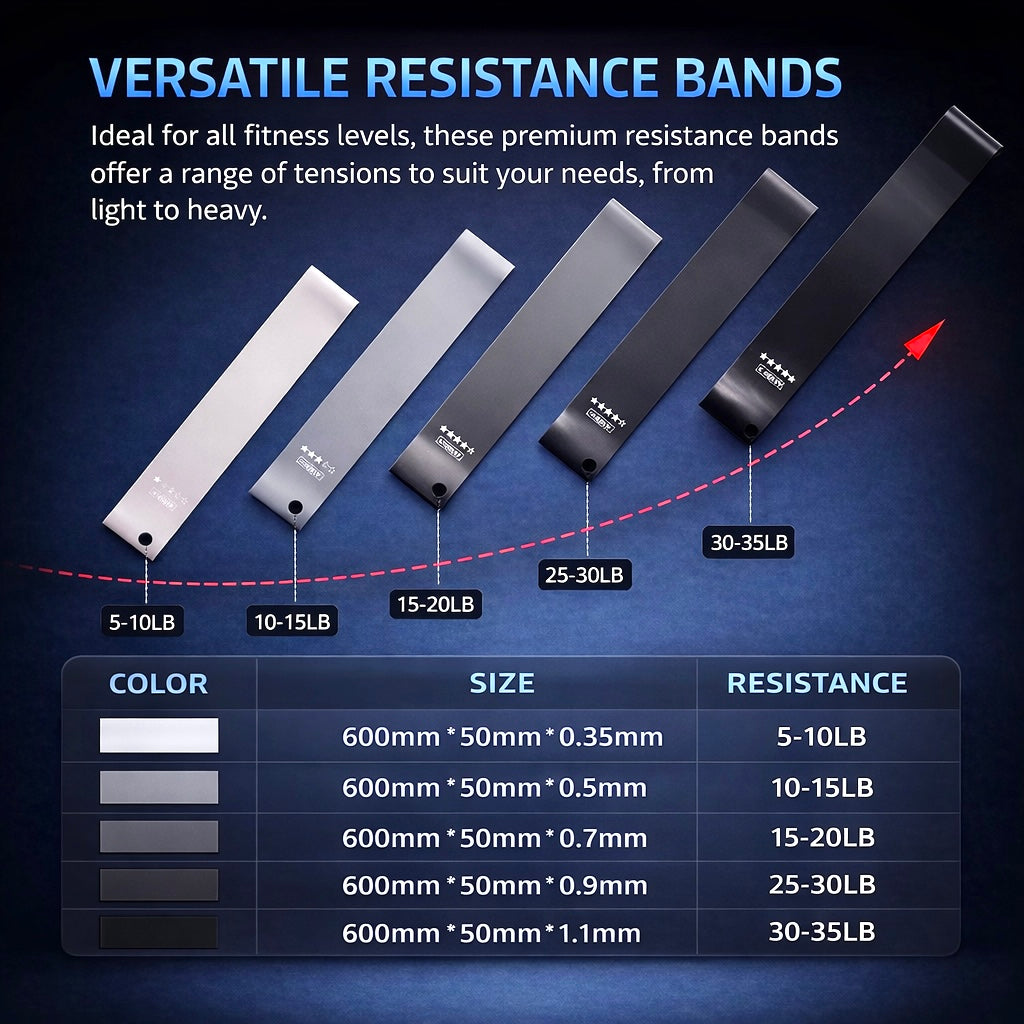Premium Resistance Bands Set – 5 Levels Elastic Workout Bands with Carry Bag for Full Body Training