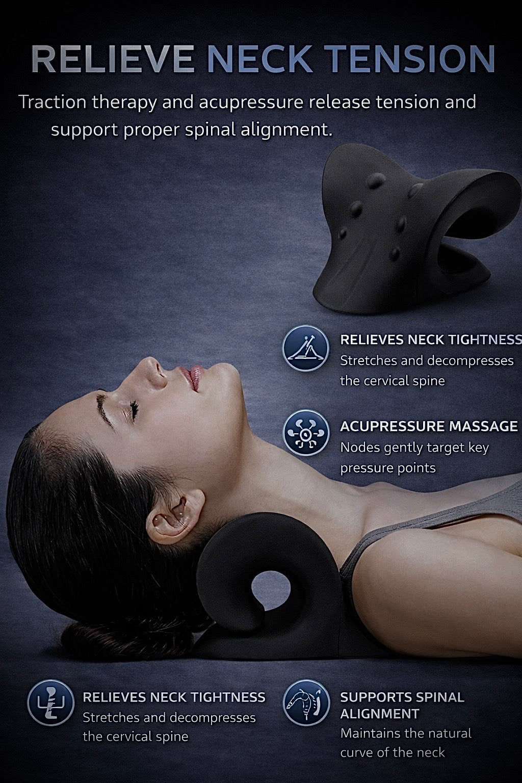 Neck & Shoulder Relaxer – Cervical Spine Stretcher for Pain Relief & Posture Correction
